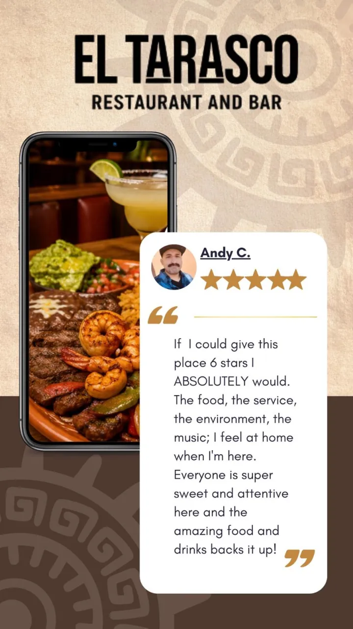 Five-star guest review from Andy C.: If I could give this place 6 stars I absolutely would. The food, the service, the environment, the music. I feel at home when I am here.