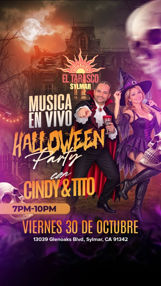 HALLOWEEN PARTY flyer, Friday, October 30 at El Tarasco Sylmar