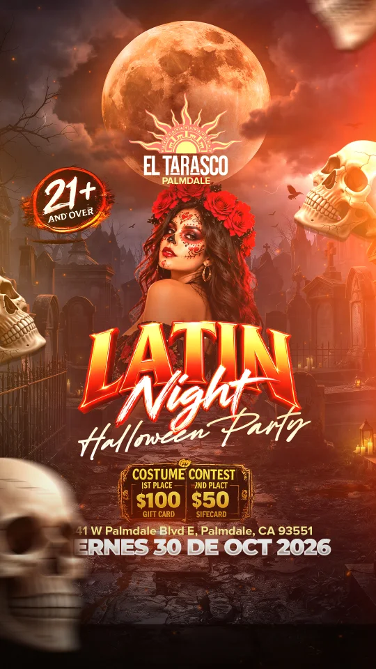 LATIN NIGHT: PRE-HALLOWEEN PARTY! flyer, Friday, October 30 at El Tarasco Palmdale